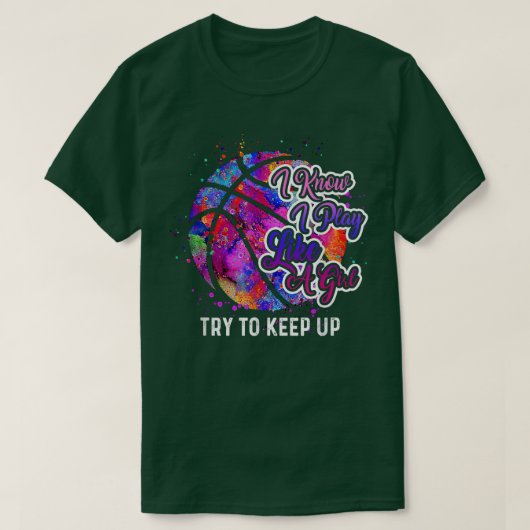 女子バおもしろいス遊ケット女子チーム Tシャツ (デザイン正面)