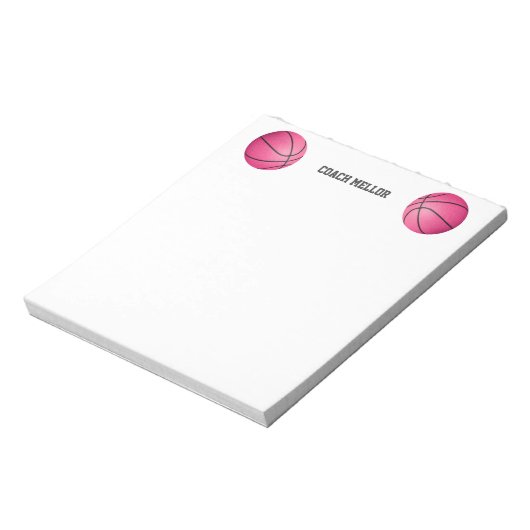 女子バスケットボールのコーチ名前をカスタムする ノートパッド (回転)
