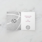 女子バスケットボールのライトグレースポーツ誕生日 カード (内部)