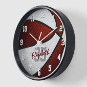 女子バスケットボールの女パーソナライズされた子 壁時計 (傾斜)