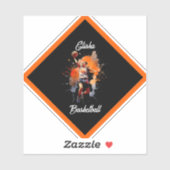 女子バスケットボールの水色パーソナライズされた シール (シート)