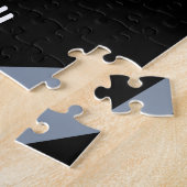 女子バスケットボールの水色パーソナライズされた ジグソーパズル (側面)