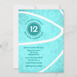 女子バスケットボールの誕生日またはチームお祝い 招待状