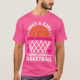女子バスケットボールの選手でBaskを愛する女の子 Tシャツ