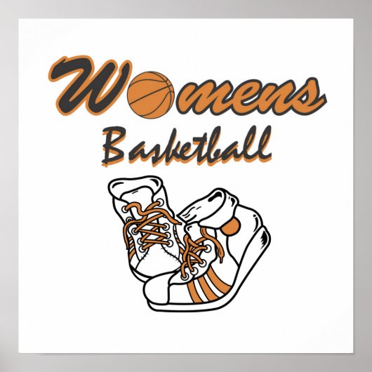 女子バスケットボールシューズTシャツ&ギフト ポスター (正面)