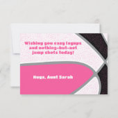 女子バスケットボールハッピーバースデーピンクブラック カード (裏面)