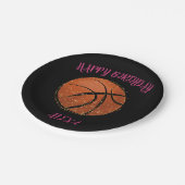女子バスケットボールバースデーパーティープレート ペーパープレート (アングル)