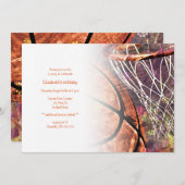 女子バスケットボールパーティの招待状 招待状 (正面/裏面)