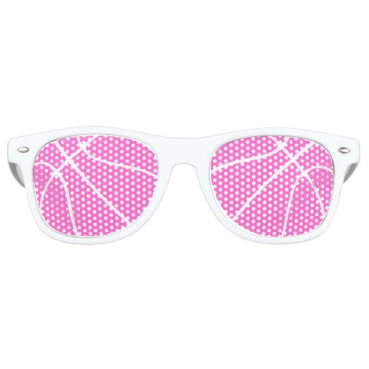 女子バスケットボールピンクアウトパーティーシェード レトロサングラス (正面)