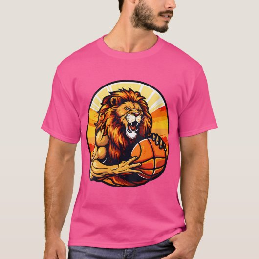 女子バスケットボールライオン Tシャツ (正面)