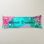 女子バスケットボール水彩浮動ハート ボディピロー (裏面)