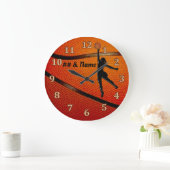 女子バスケットボール選手のためのギフトのバスケットボール時計 ラージ壁時計 (ホーム)