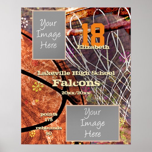 女子バスケットボール選手チームの写真 ポスター (正面)