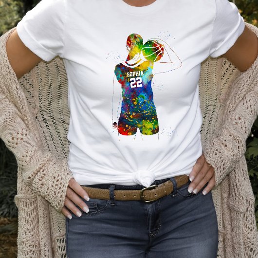 女子バスケットボール選手 Tシャツ