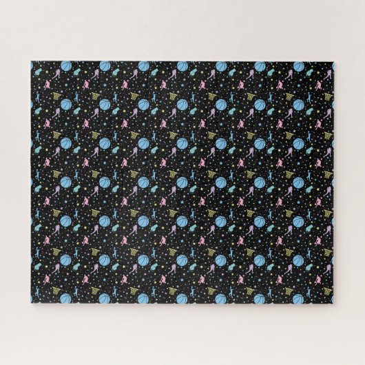 女子バスケットボール – 星のある女子プレーヤー ジグソーパズル (横)