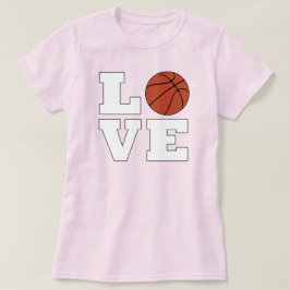 女子バスケットボールLOVEバスケットボールプレーヤーまたはコーチ Tシャツ