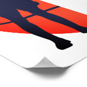 女子バスケッパーソナライズされたトボールスプリットモノグラム ポスター (角)