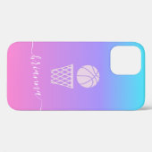 女子バスケパーソナライズされたットネームバスケットボールピンク Case-Mate iPhoneケース (裏面 (横))