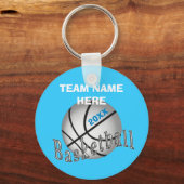 女子バスケパーソナライズされたットボールチーム向け安いギフト キーホルダー (正面)