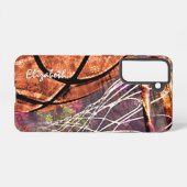 女子バスケパーソナライズされたーススポーツの贈り物 SAMSUNG GALAXYケース (裏面横)