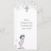 女子バプテスマ《キリスト教》洗礼式や命名式メニュープログラム メニュー (正面/裏面)