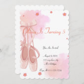 女子バレリーナ誕生日招待状 招待状 (正面/裏面)