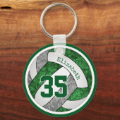 女子バレーボカスタムールチームのための緑の灰色の贈り物 キーホルダー (裏面)