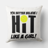 女子バレーボールのようにヒットする クッション (裏面)