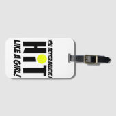 女子バレーボールのようにヒットする ラゲッジタグ (正面横)