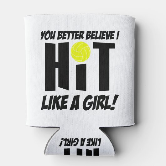 女子バレーボールのようにヒットする 缶クーラー (裏面)