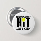 女子バレーボールのようにヒットする 缶バッジ (正面&裏面)