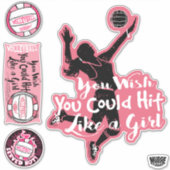 女子バレーボールのようにピンクのヒット シール (正面)