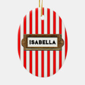 女子バレーボールのクリスマスコレクション セラミックオーナメント (裏面)