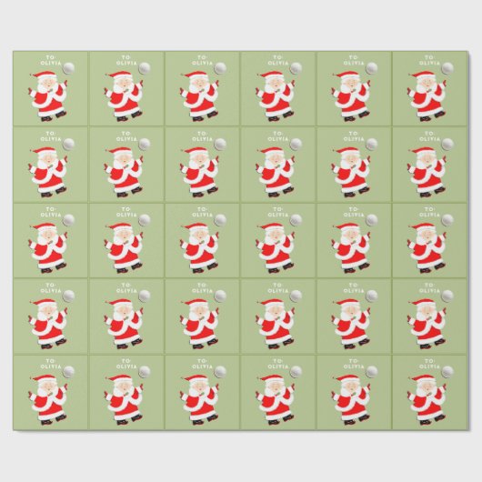 女子バレーボールのクリスマスプレゼント ラッピングペーパー (フラット)