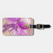 女子バレーボールのネット選手 ラゲッジタグ (正面横)