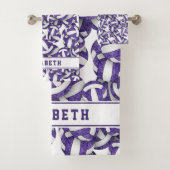 女子バレーボールのパタパーソナライズされたーン バスタオルセット (インサイチュ)