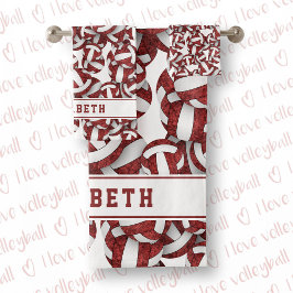 女子バレーボールのパタパーソナライズされたーン バスタオルセット