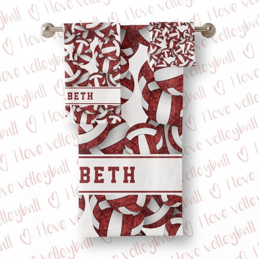 女子バレーボールのパタパーソナライズされたーン バスタオルセット