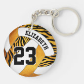 女子バレーボールの金ゴールド縞模様 キーホルダー (裏面)