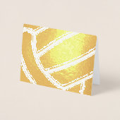 女子バレーボールスポーツ関連の誕生日ゴールド 箔カード (正面)