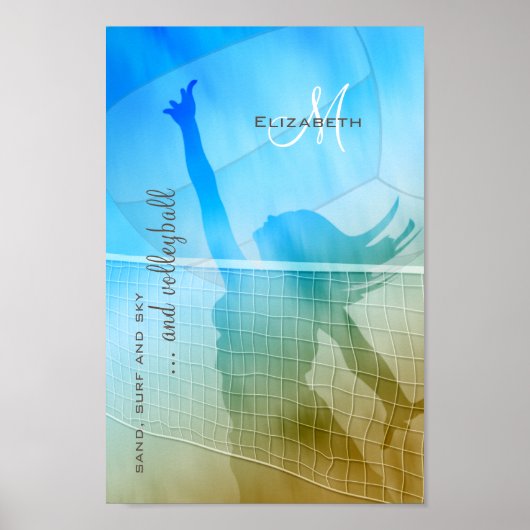 女子バレーボールビーチサンドサーフスカイ ポスター (正面)