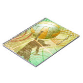 女子バレーボール晴れ金ゴールド パーソナライズされた ノートブック (左側)