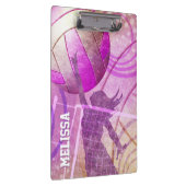 女子バレーボール選手がネットでジャンプ クリップボード (右)