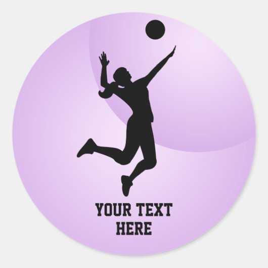 女子バレーボール選手ビーチバレーボール ラウンドシール (正面)