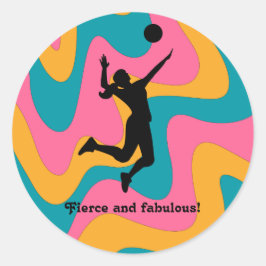 女子バレーボール選手ビーチバレーボール ラウンドシール