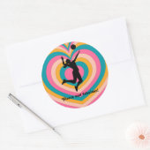 女子バレーボール選手ビーチバレーボール ラウンドシール (封筒)