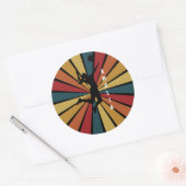 女子バレーボール選手ビーチバレーボール ラウンドシール (封筒)