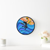 女子バレーボール選手ビーチバレーボール ラウンド壁時計 (ホーム)