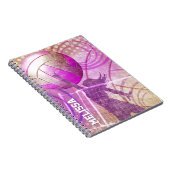 女子バレーボール選手ピンクパープル ノートブック