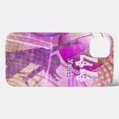 女子バレーボール選手ピンク紫の名前番号 Case-Mate iPhoneケース (裏面 (横))